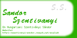 sandor szentivanyi business card