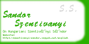sandor szentivanyi business card